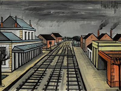 Painting of train tracks