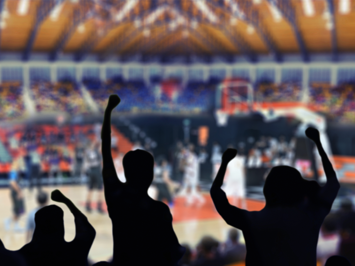 basketball game fans silhouettes